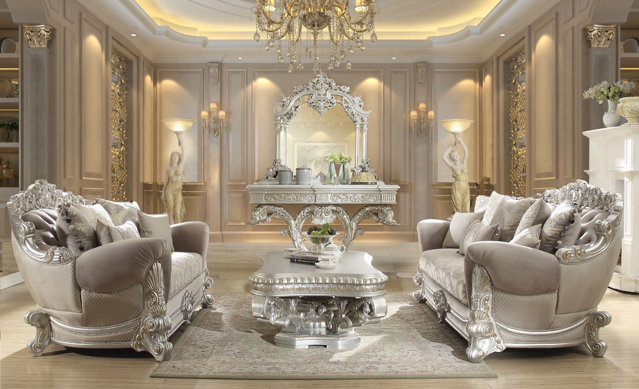 HD 372 Homey Design upholstery living room set Victorian