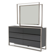 Aico Metro Lights Queen Canopy Bed Bedroom Set Midninght