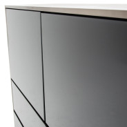 Aico Metro Lights Queen Canopy Bed Bedroom Set Midninght