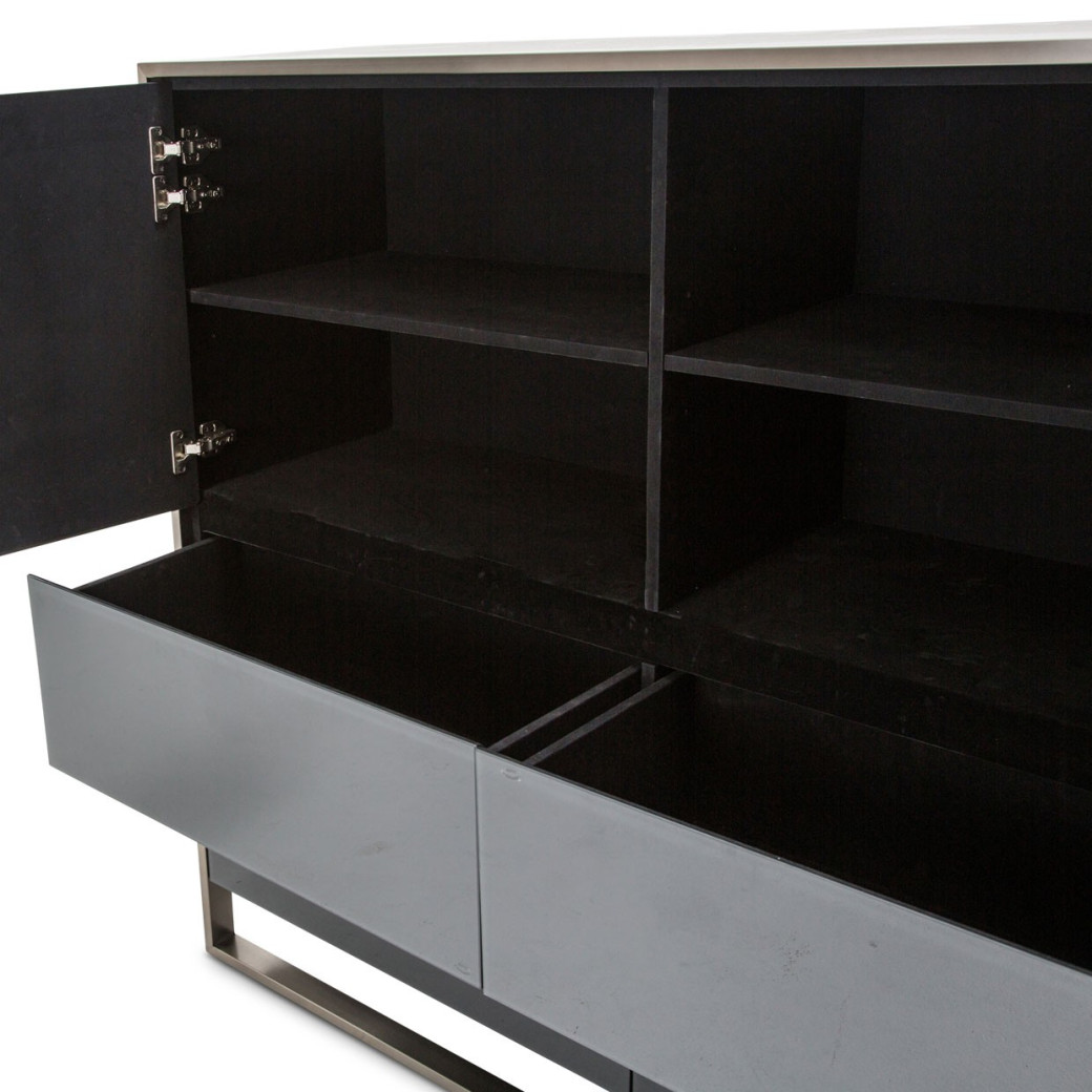 Aico Metro Lights Queen Canopy Bed Bedroom Set Midninght