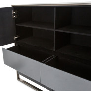 Aico Metro Lights Queen Canopy Bed Bedroom Set Midninght