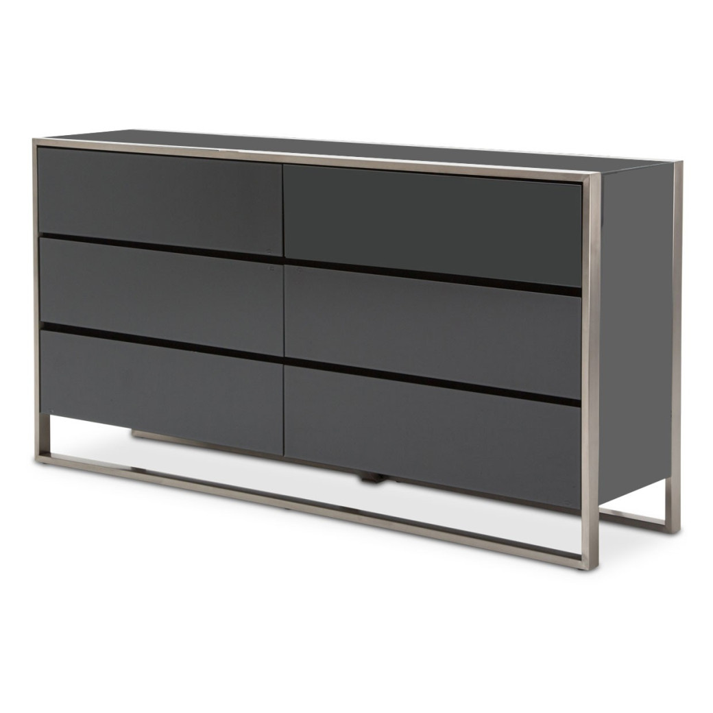 Aico Metro Lights Queen Canopy Bed Bedroom Set Midninght