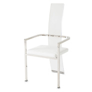 Aico State St. Arm Chair (Clear/Acrylic Back) Glossy White