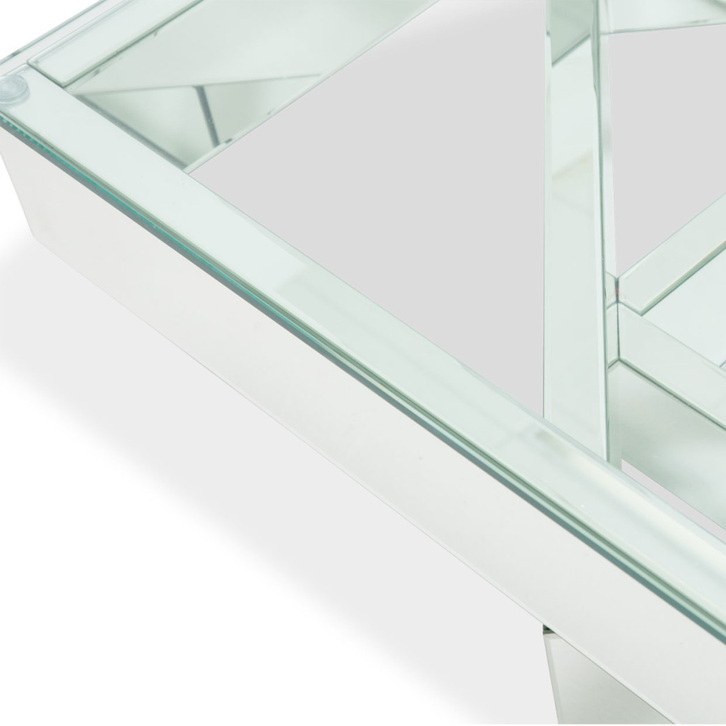Aico Montreal Square Cocktail Table W/ Glass Top