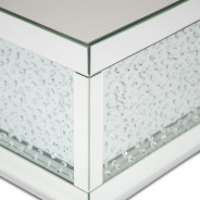 Aico Montreal Rect Silver Mirrored Cocktail Table W/Crystals