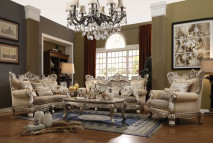 51040 Acme Ranita Collection 3 Pcs Sofa Set Fabric / Champagne