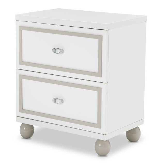 Michael Amini Sky Tower Bedroom Set White Cloud Finish