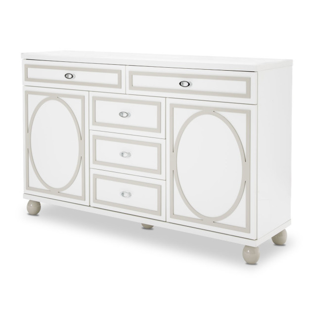 Michael Amini Sky Tower Bedroom Set White Cloud Finish