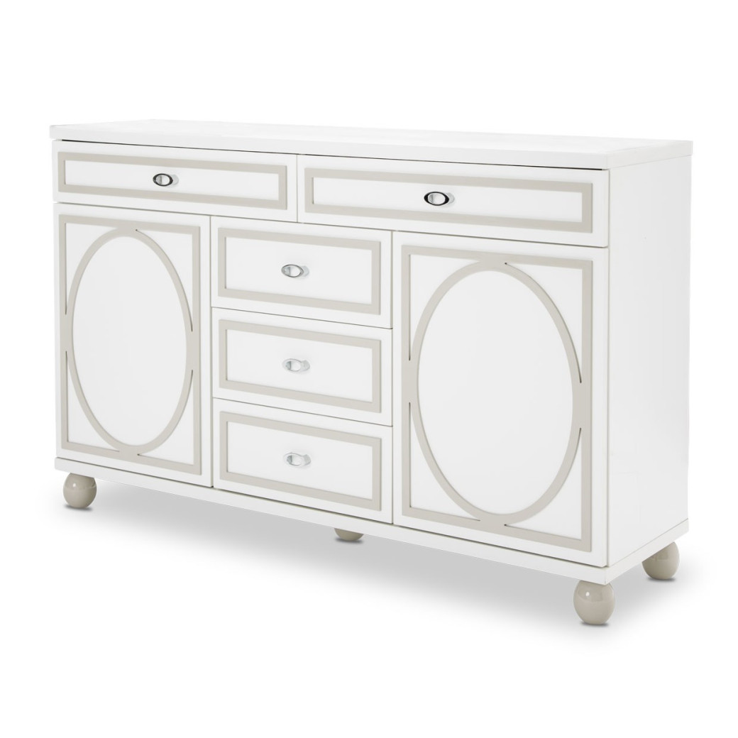 Michael Amini Sky Tower Bedroom Set White Cloud Finish