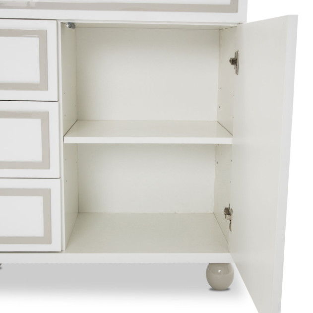 Michael Amini Sky Tower Bedroom Set White Cloud Finish