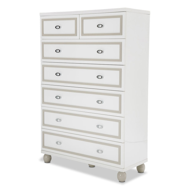 Michael Amini Sky Tower Bedroom Set White Cloud Finish