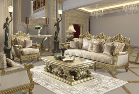 HD 2659 Homey Design upholstery living room set Victorian