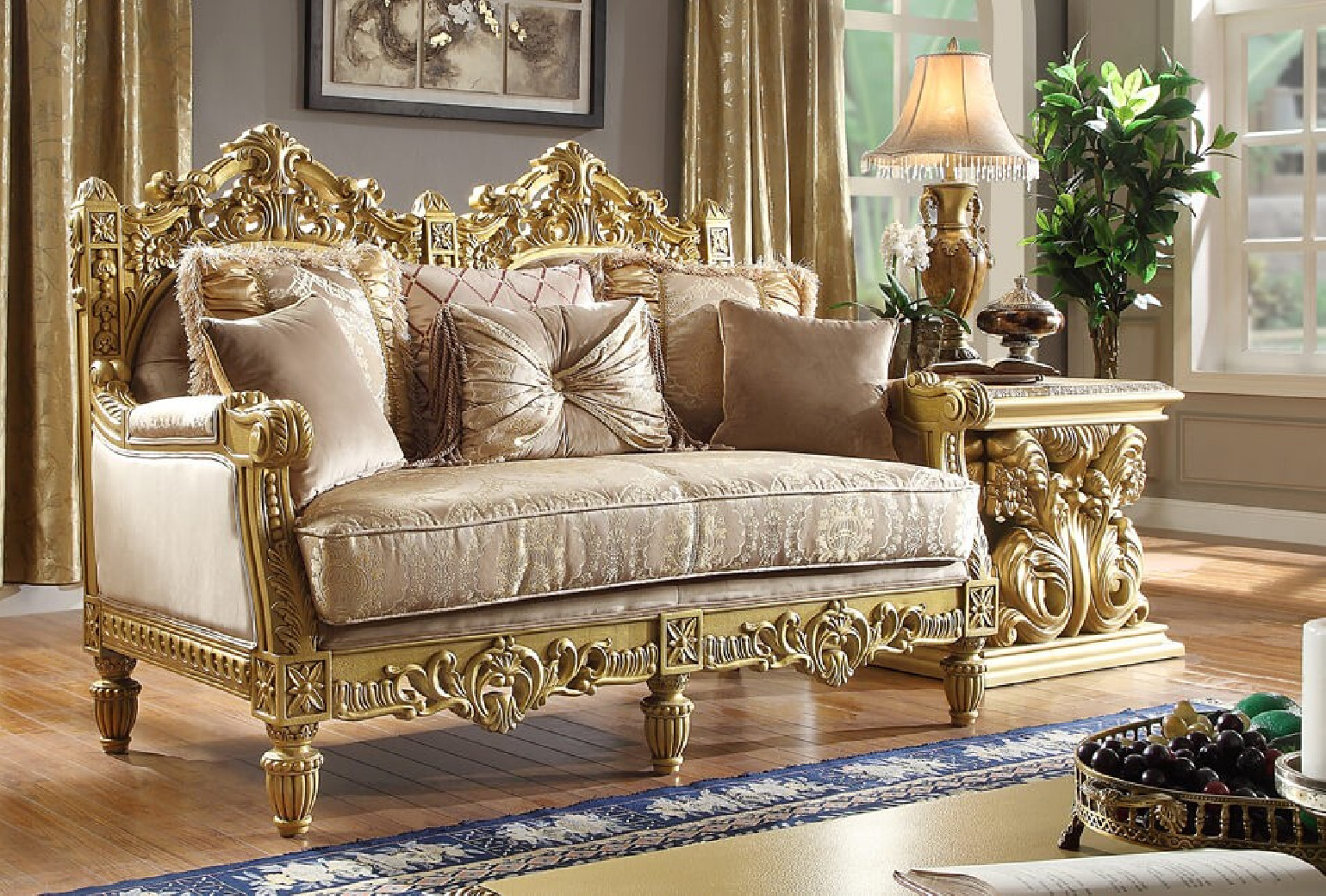 HD 2659 Homey Design upholstery living room set Victorian