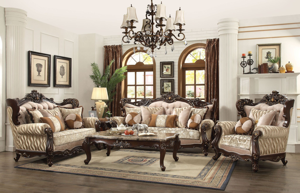 51050 Shalisa Sofa collection by Acme wing back style Walnut