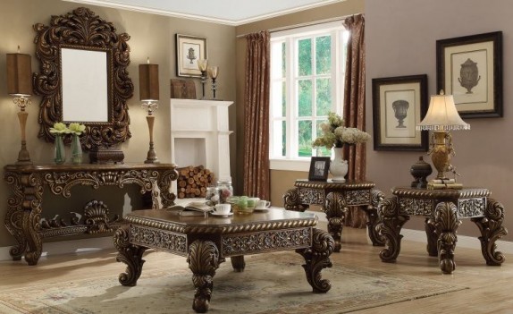 HD 610 Homey Design upholstery living room set Victorian