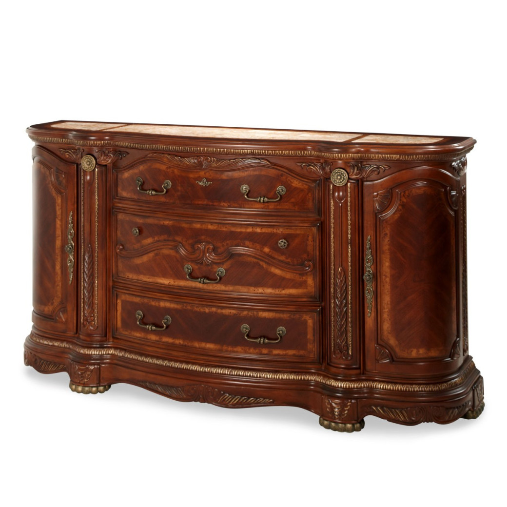 Aico by Michael Amini Cortina dresser Honey Walnut