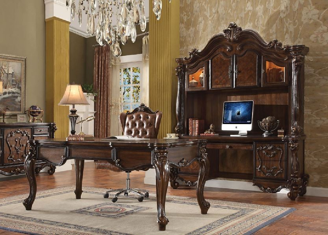 92280 Cherry Oak Finish Office Set Acme Versailles Collection