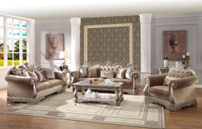 56930 PU/ Antique Champagne Finish Living Room Acme Northville Collection