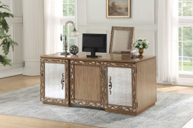 91435 Antique Gold Finish Executive Writing Desk Orianne Collection by Acme Furniture
