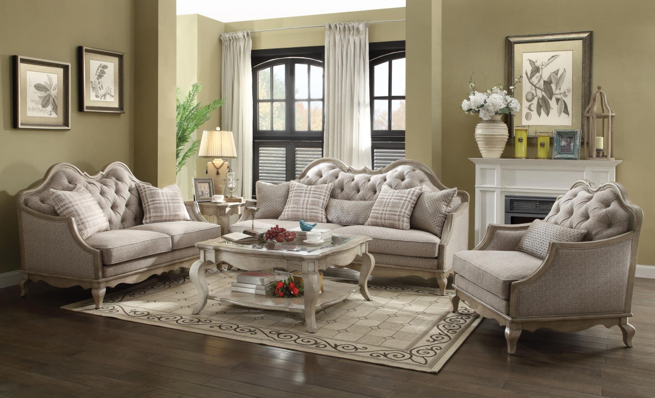 56050 Antique Taupe Finish Living Room Chelmsford Collection by Acme Furniture