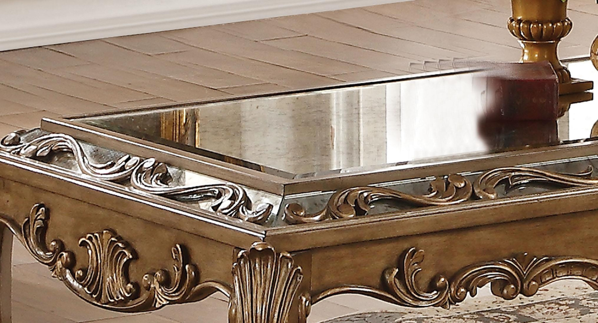 80690 Antique Gold Finish Occasional Tables Orianne Collection By Acme Furniture