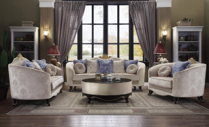53945 Cream Fabric Sheridan Living Room Collection by Acme Furniture
