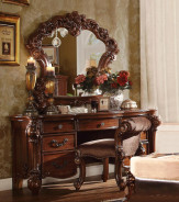 22009 Cherry finish Vanity & Mirror Vendome Collection By Acme Furniture