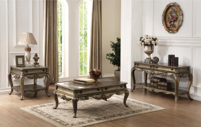 86030 Vintage Oak Finish Occasional Tables Ragenardus Collection By Acme Furniture