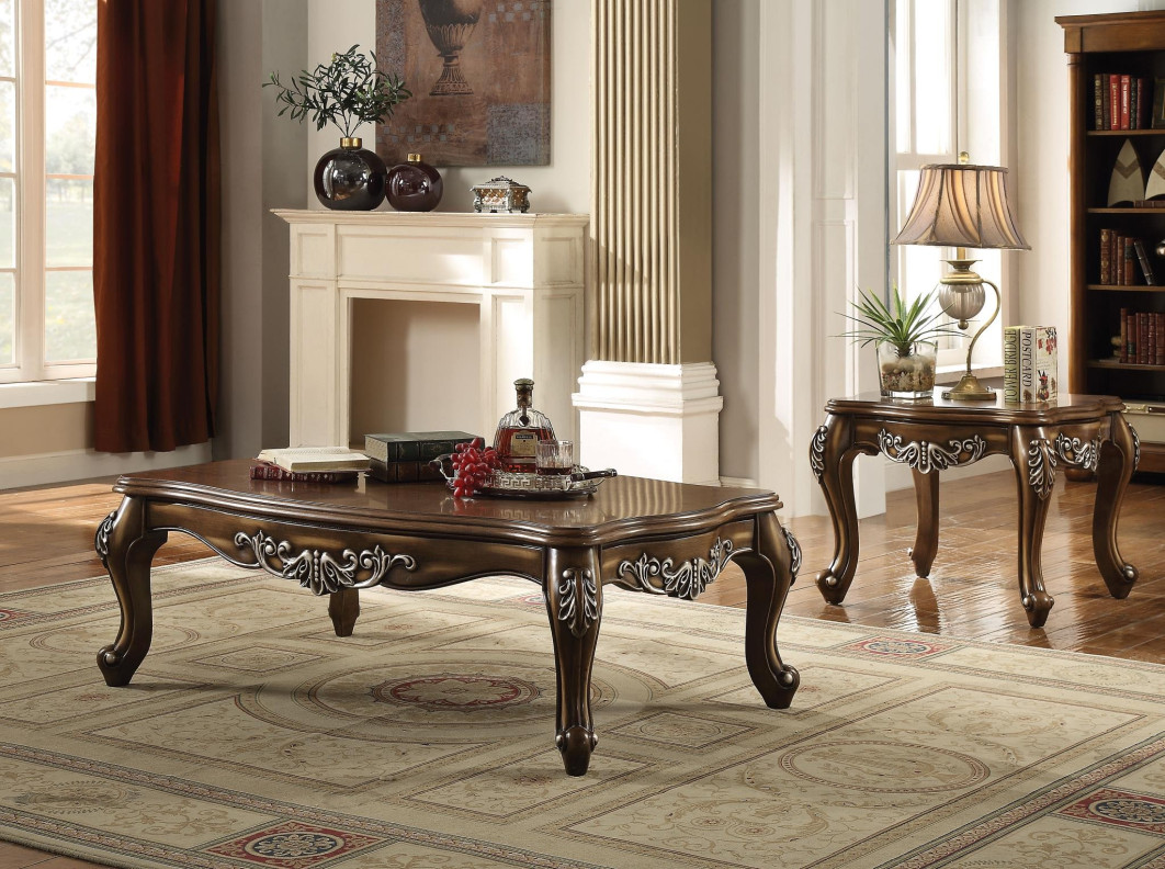 82115 Antique Oak Finish Ocassional Tables Acme Latisha Collection