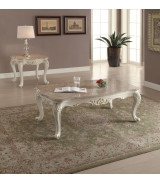 83540 Occasional Tables Pearl White Finish Marble Top by Acme Furniture