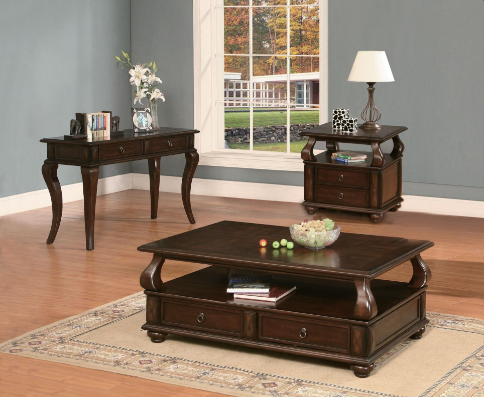 80010 Walnut Finish Ocasional Tables Acme Amado Collection