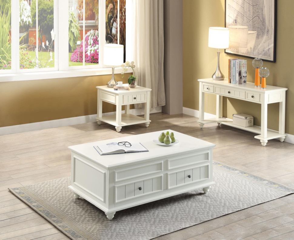 83325 White Washed Finish Ocassional Tables Lift Top Acme Natesa Collection
