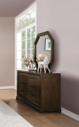 24090 Light Gray Fabric / Tobacco Finish Bedroom Set By Acme Furniture