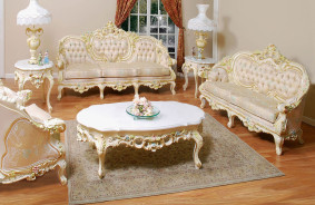 638 AJ French Provincial Style Living Room Italian Fabric By Polrey International Furnishing