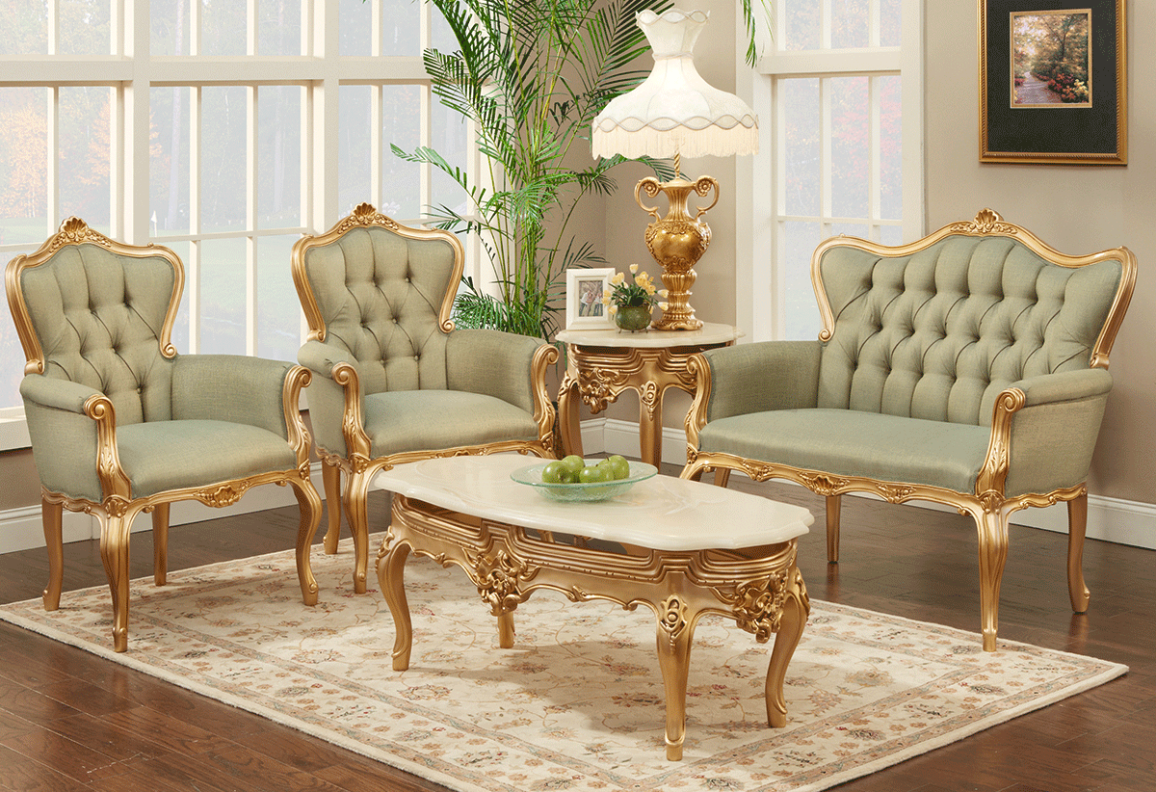 770B Italian Velvet Upholstery - French Provincial Style Living Room By Polrey International Furnishing
