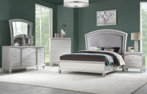 21800 Fabric/ Platinum Finish Bed Maverick Collection By Acme Furniture
