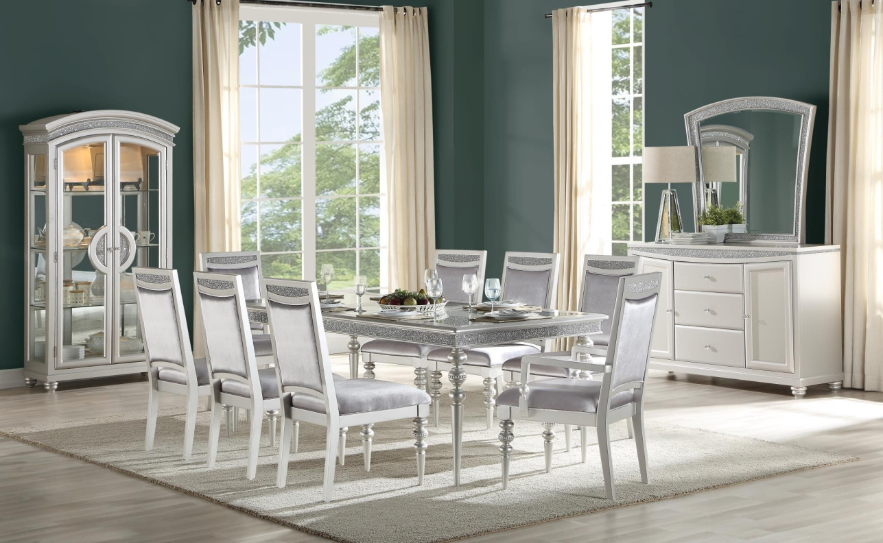 61800 Dining Room Platinum Finish Maverick Collection by Acme Furniture