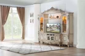 91440 Antique White Finish Entertainment Center Gorsedd Collection by Acme Furniture
