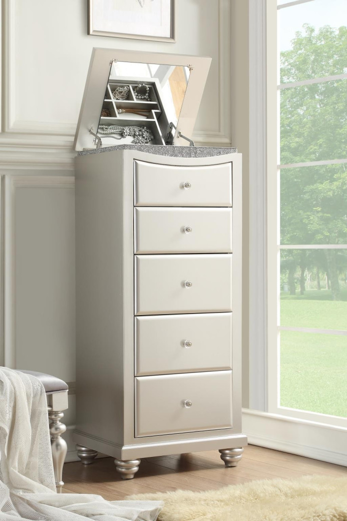 21800 Fabric/ Platinum Finish Bed Maverick Collection By Acme Furniture