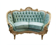 634A Italian Velvet Sofa & Loveseat - French Provincial Style Living Room By Polrey International Furnishing