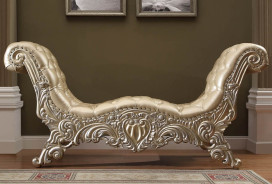 HD 8022 Victorian Style Eking Bed set in Belle Silver Finish By Homey Design