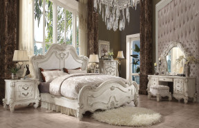 21760Q Bedroom Set Versailles Collection Bone White Finish By Acme Furniture
