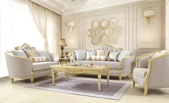 HD 710 Homey Design Upholstery Living Room Set , European & Classic Design Sofas