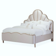 Queen Scalloped Panel Bed (3 pc) Malibu Crest Chardonnay Finish Collection by Michael Amini.9007000QN3-822