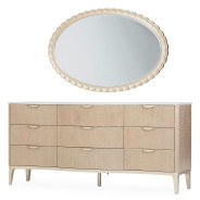 Queen Scalloped Panel Bed (3 pc) Malibu Crest Chardonnay Finish Collection by Michael Amini.9007000QN3-822