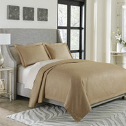 Alton 3pc Queen Bed Throw/Coverlet Set Gold by Michael Amini BCS-QBT3-ALTON-GLD