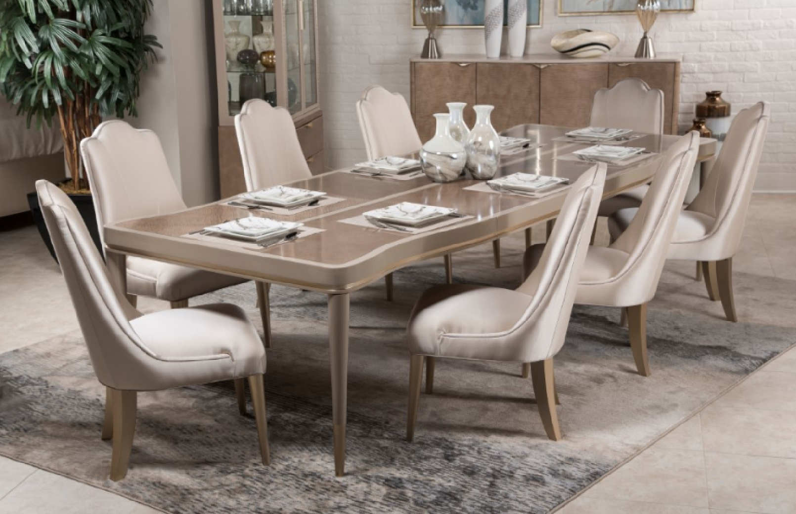 4 Leg Rectangular Dining Table Malibu Crest-V129 Collection By Michael Amini