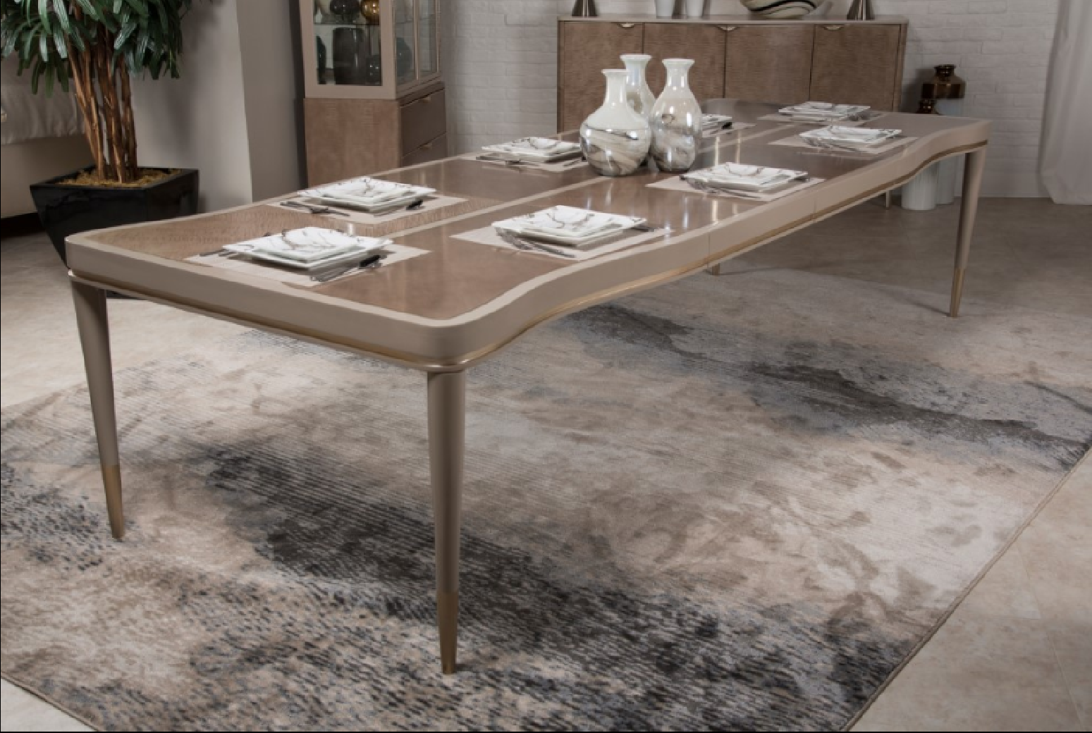 4 Leg Rectangular Dining Table Malibu Crest-V129 Collection By Michael Amini