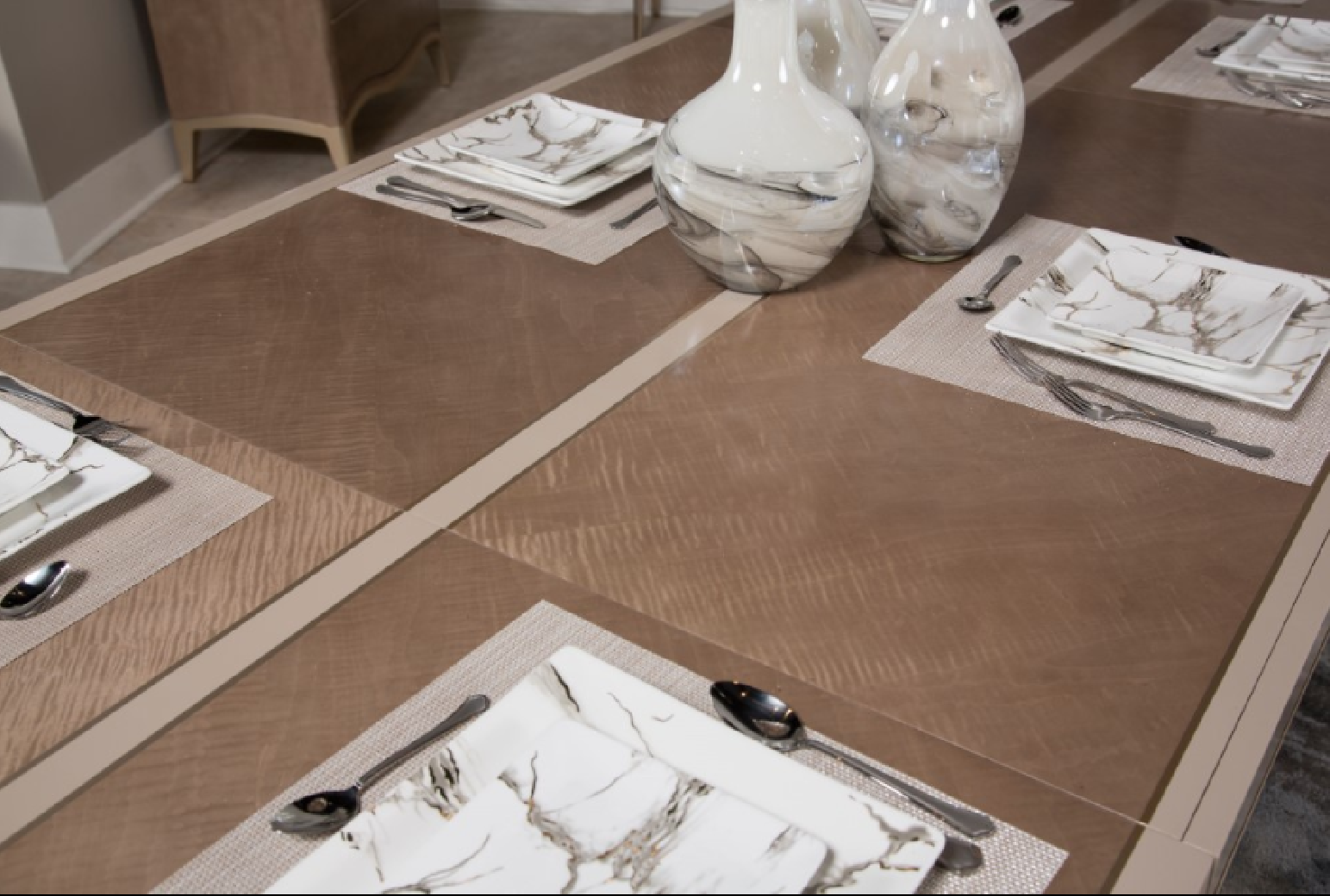 4 Leg Rectangular Dining Table Malibu Crest-V129 Collection By Michael Amini