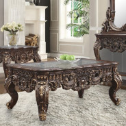 HD 998C Homey Design Coffee Table Victorian Style Cherry Walnut Finish